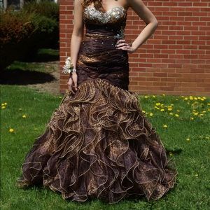 Mermaid poofy Cheetah print prom dress🤩